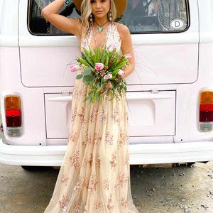 Golden Goddess Dress Southern Fried Chics Sz XL